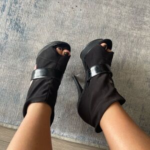 Elegant Black Peep-Toe Heels